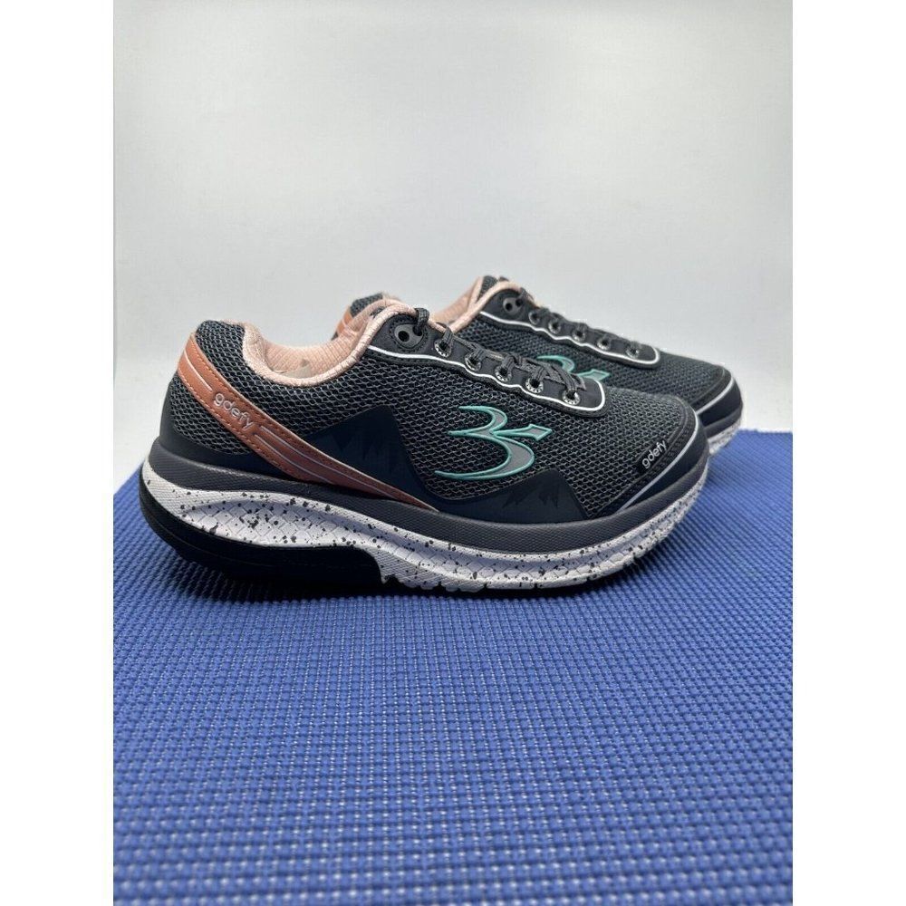 Women's Gray Athletic Walking Shoes with Pink Accents